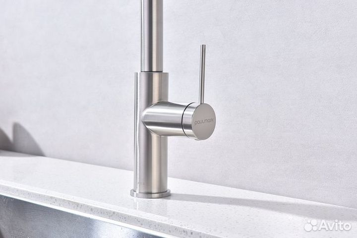 Смеситель для кухни Paulmark Galant Ga213077-BS Брашированная сталь