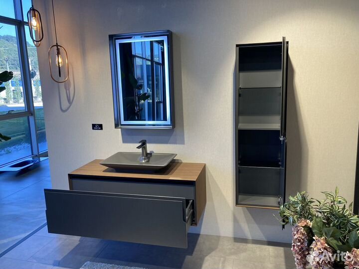 Тумба с раковиной orka Craft 100 подвесная, орех/а