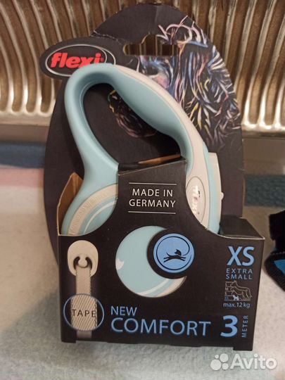 Поводок рулетка Flexi и шлейка XS новые