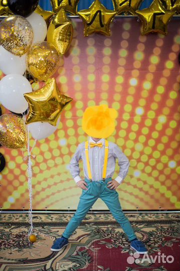 Рубашка 122 р., брюки 116 р., бабочка и подтяжки