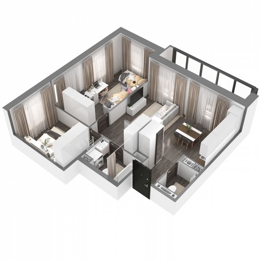 2-к. квартира, 62,5 м², 20/23 эт.