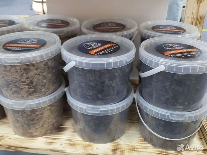 Щепа дубовая средней обжарки ведро 0.5 кг