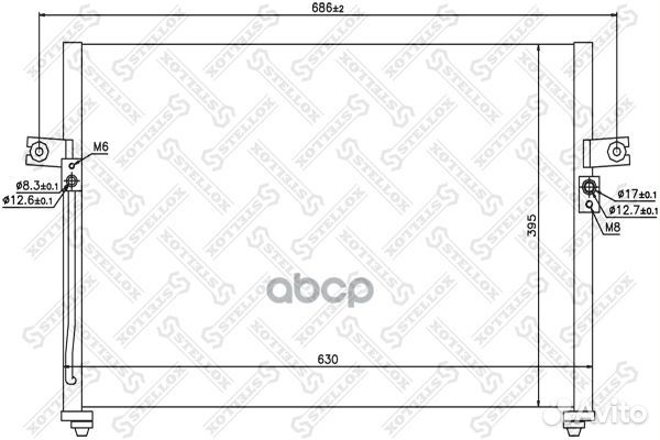 1045437SX радиатор кондиционера Hyundai H1 97