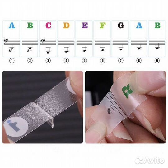Наклейки для клавиш пианино и синтезатора