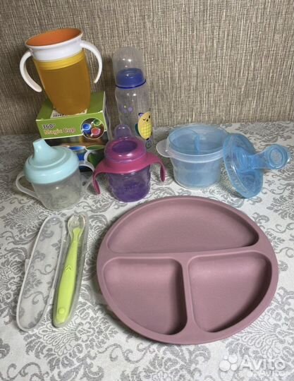 Дозатор для смеси, поильник, тарелка, ложка