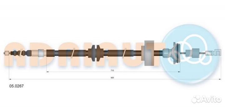 Adriauto 050267 AD05.0267 трос ручника правый\ BMW
