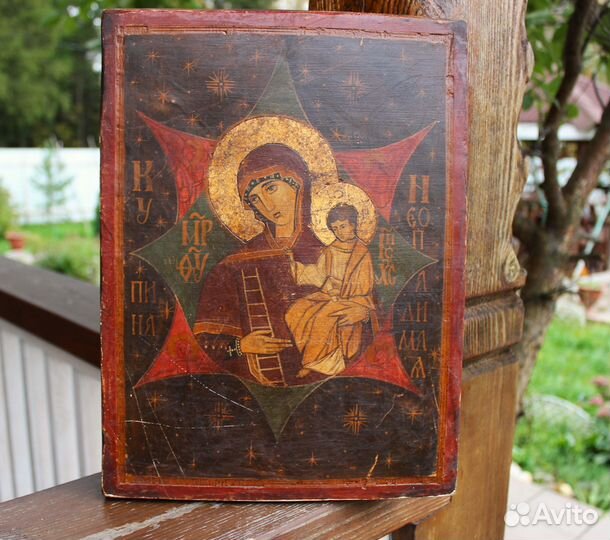Старая икона Неопалимая Купина Север 33*24