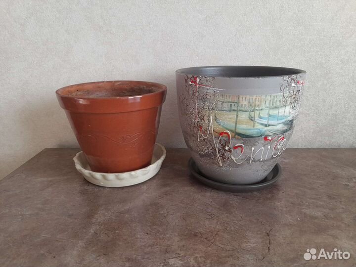 Керамические горшки для цветов бу