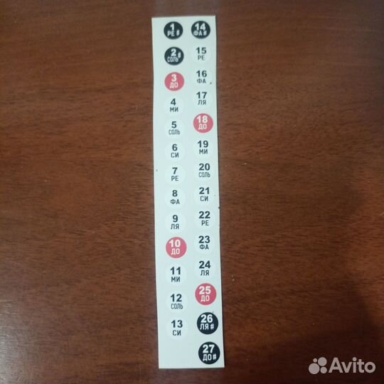 Наклейки цифры-ноты в одном для гармони