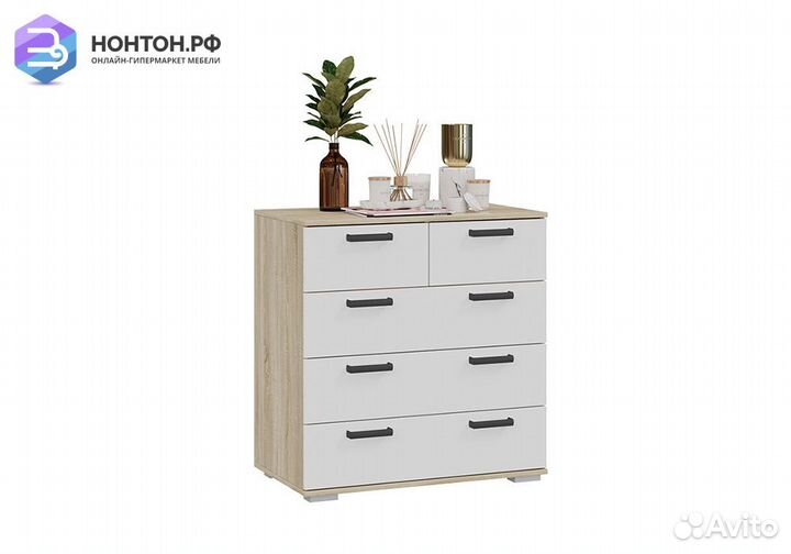 Комод Квинт дуб сонома / белый