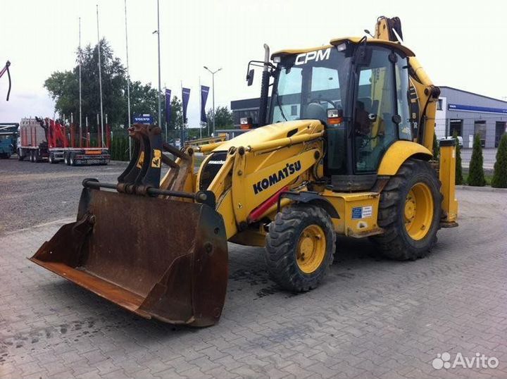 Стекло дверное левое для Komatsu WB93R-5 / WB97R-5