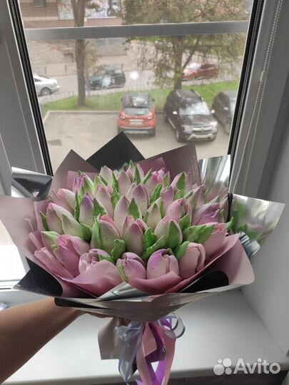 Тюльпаны из зефира