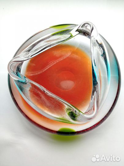 Пепельница из цветного стекла СССР