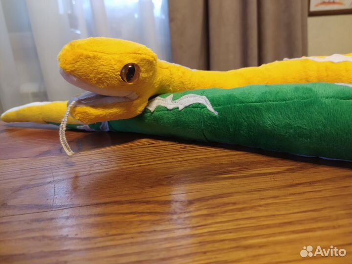 Мягкая игрушка Змея, зеленый удав