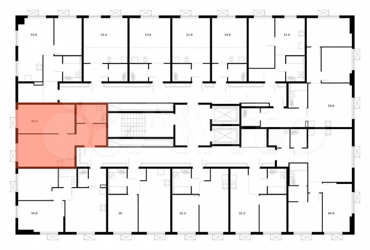 1-к. квартира, 43,4 м², 4/17 эт.
