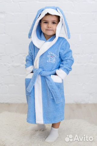 Халат махровый Зайчик с ушками 4-5 лет