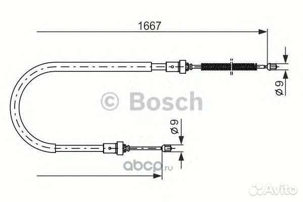 Трос ручн. тормоза Renault Logan Sandero без гур 1