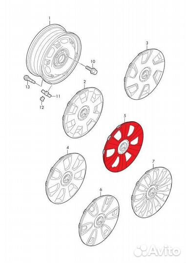 Колпак колеса Skoda Rapid CWV 2016