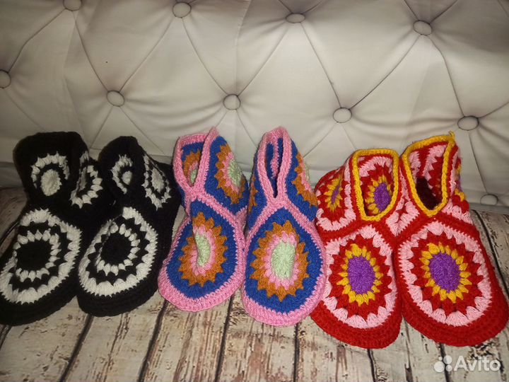 Вязаные сапожки