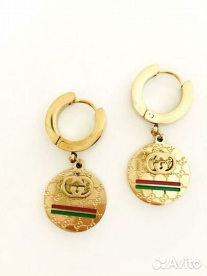Серьги gucci золотые