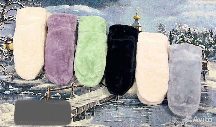 Женские варежки зимние