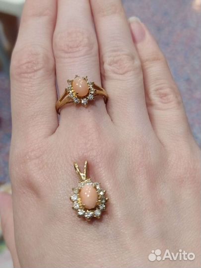 Комплект кольцо и подвеска