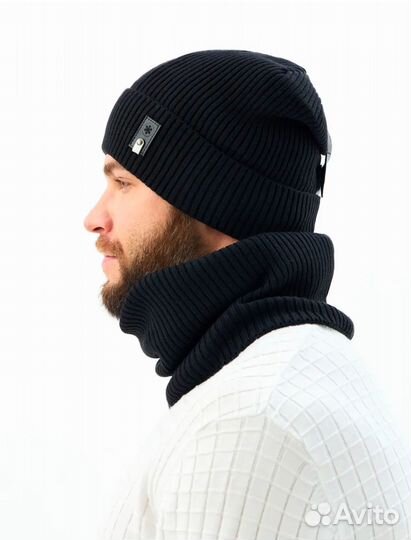 Шапка и снуд мужские зимние