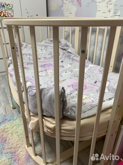 Детская кроватка трансформер с маятником