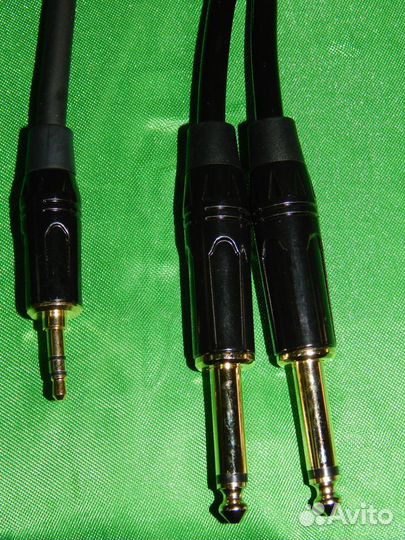 Кабель 2 jack6,35 на mini jack 3.5mm от 0,5до15м