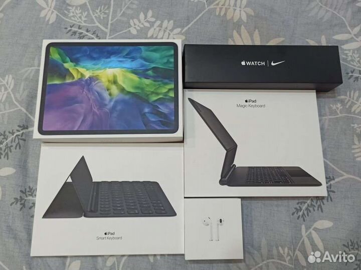 Коробки от Apple, iPad Pro, AirPods, AppleWatch