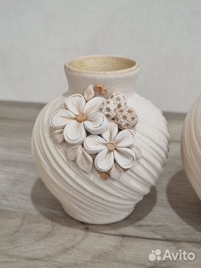 Вазы глиняные маленькие набор