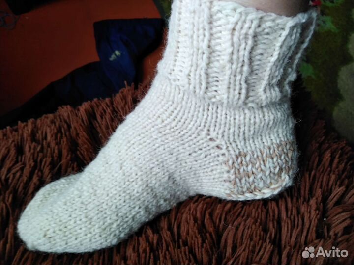 Шерстяные носки, из овечьей шерсти ручная работа