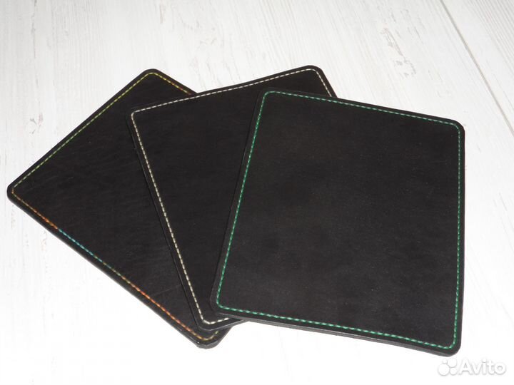 Кожаный коврик для компьютерной мышки руч. работы