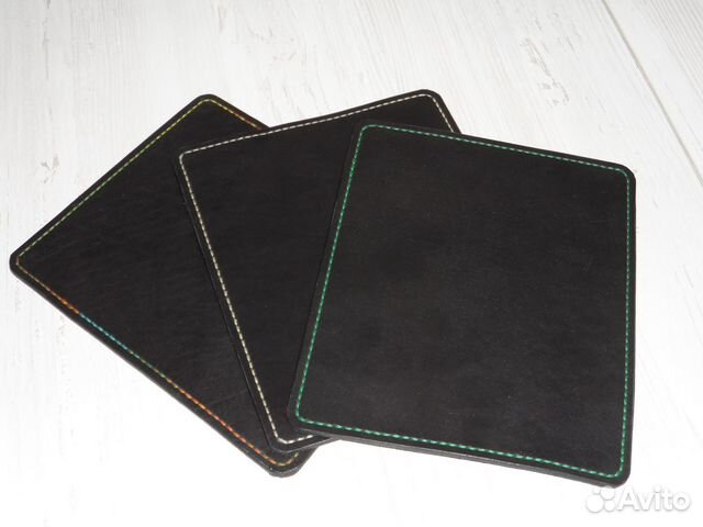 Кожаный коврик для компьютерной мышки руч. работы