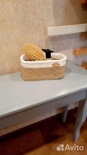 Корзина вязанная интерьерная новая органайзер