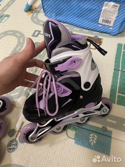 Ролики детские для девочек и шлем