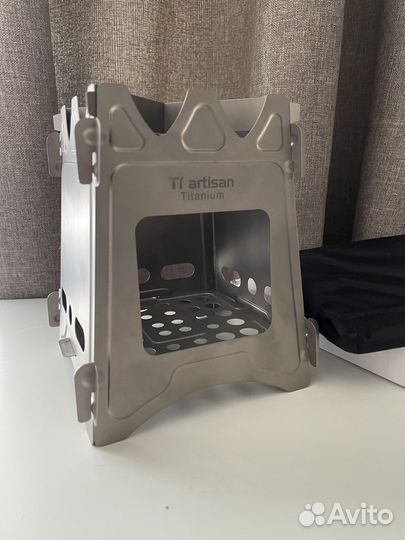 Печка щепочница титановая