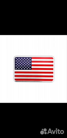 Наклейка флаг США алюминиевая 8 х 5 см