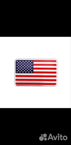 Наклейка флаг США алюминиевая 8 х 5 см