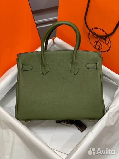 Женская сумка hermes Birkin 30 см зеленая