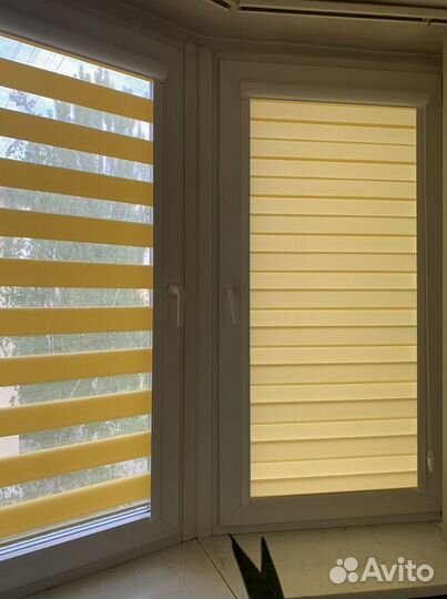 Рулонные шторы день ночь Стандарт желтый