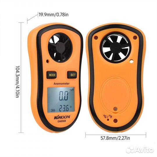 Цифровой анемометр, измеритель скорости ветра