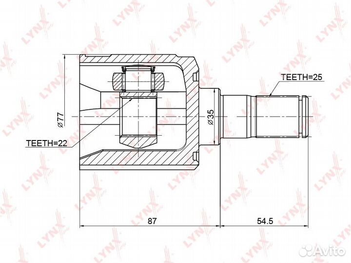 ШРУС внутренний lynxauto CI-3708