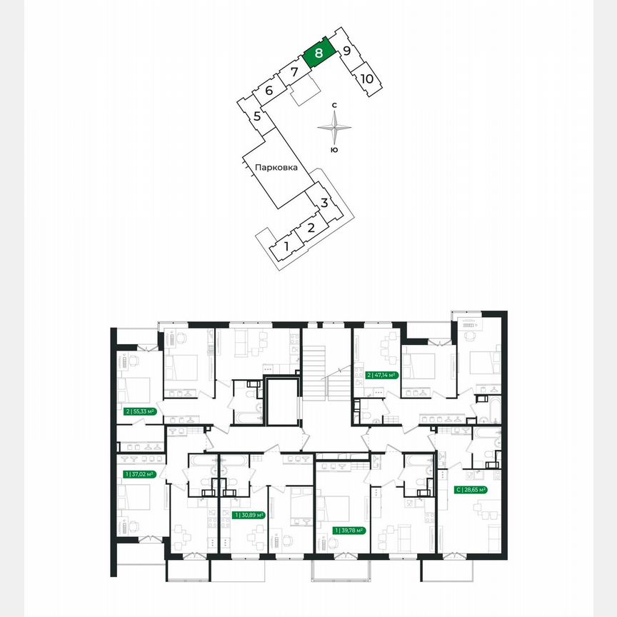 1-к. квартира, 39,8 м², 4/8 эт.