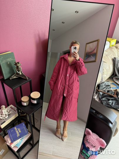 Плащ пуховик женский 42-44 оверсайз