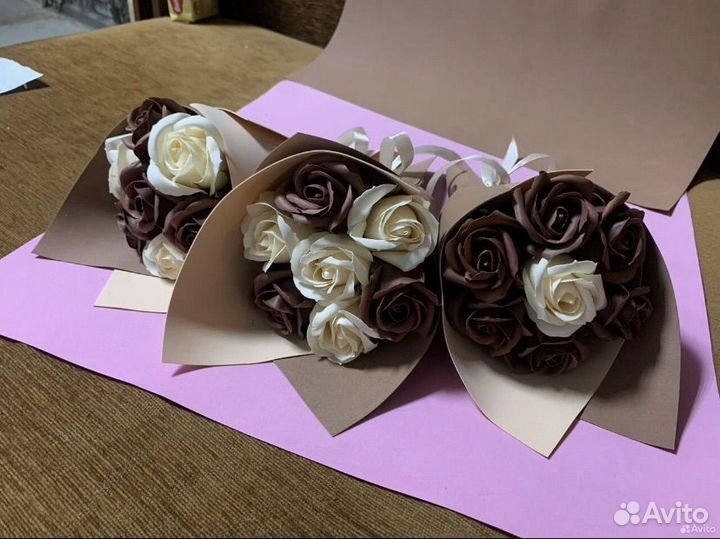 Букет из мыльных роз