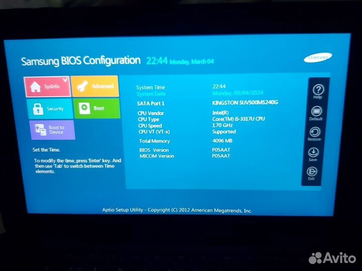 Samsung ex700t1c core i5