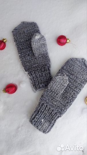 Варежки вязаные детские