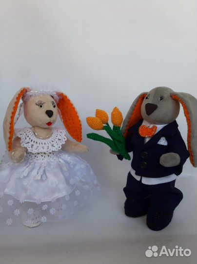 Свадебные интерьерные зайцы, подарок на свадьбу