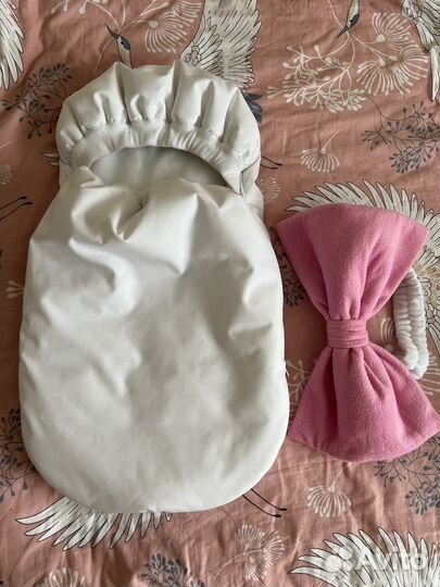 Кокон на выписку с большим бантом